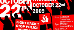 Oct 14 on FM: Stop Police Brutality, Blog with Fbomb & Save Domestic Violence Shelters